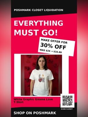 White Graphic Gnome Love T‑Shirt